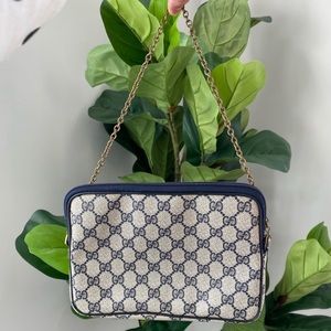 Authentic Vintage Gucci Navy Clutch Purse